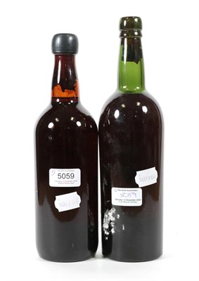Lot 5059 - Taylor's 1963 Vintage Port, lacking label (one bottle), together with an unknown bottle of port, no