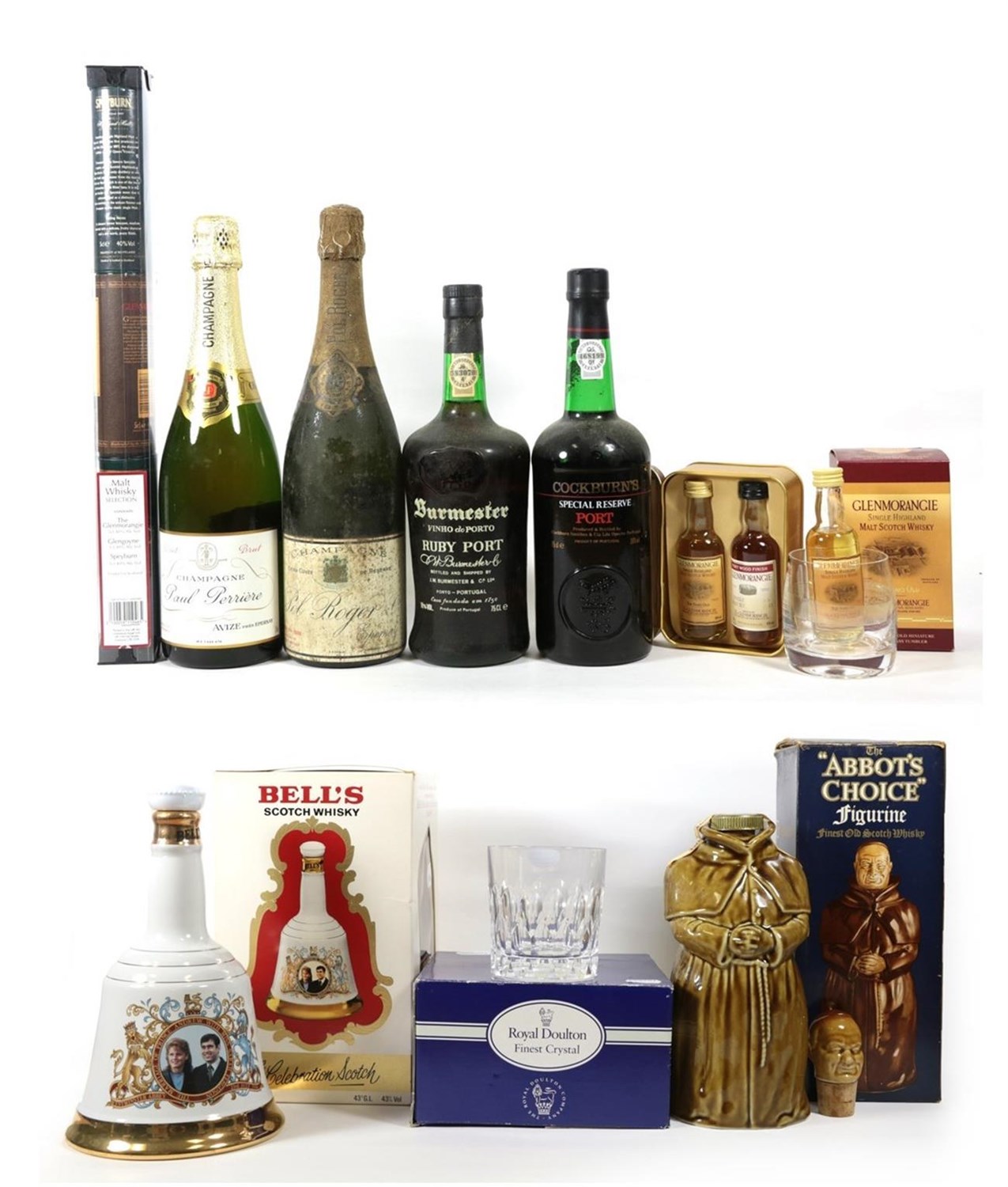 Lot 5068 - Pol Roger 1966 Champagne (one bottle), Paul Perriére Brut Champagne (one bottle), Burmester...