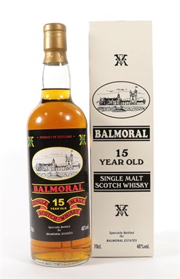 Lot 5085 - Balmoral 15 Year Old Single Malt Scotch Whisky, Specially bottled for Balmoral Estates, 70cl...
