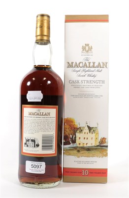 Lot 5097 - The Macallan Single Highland Malt Scotch Whisky 10 Years Old Cask Strength, 58.5% vol 1 Litre,...