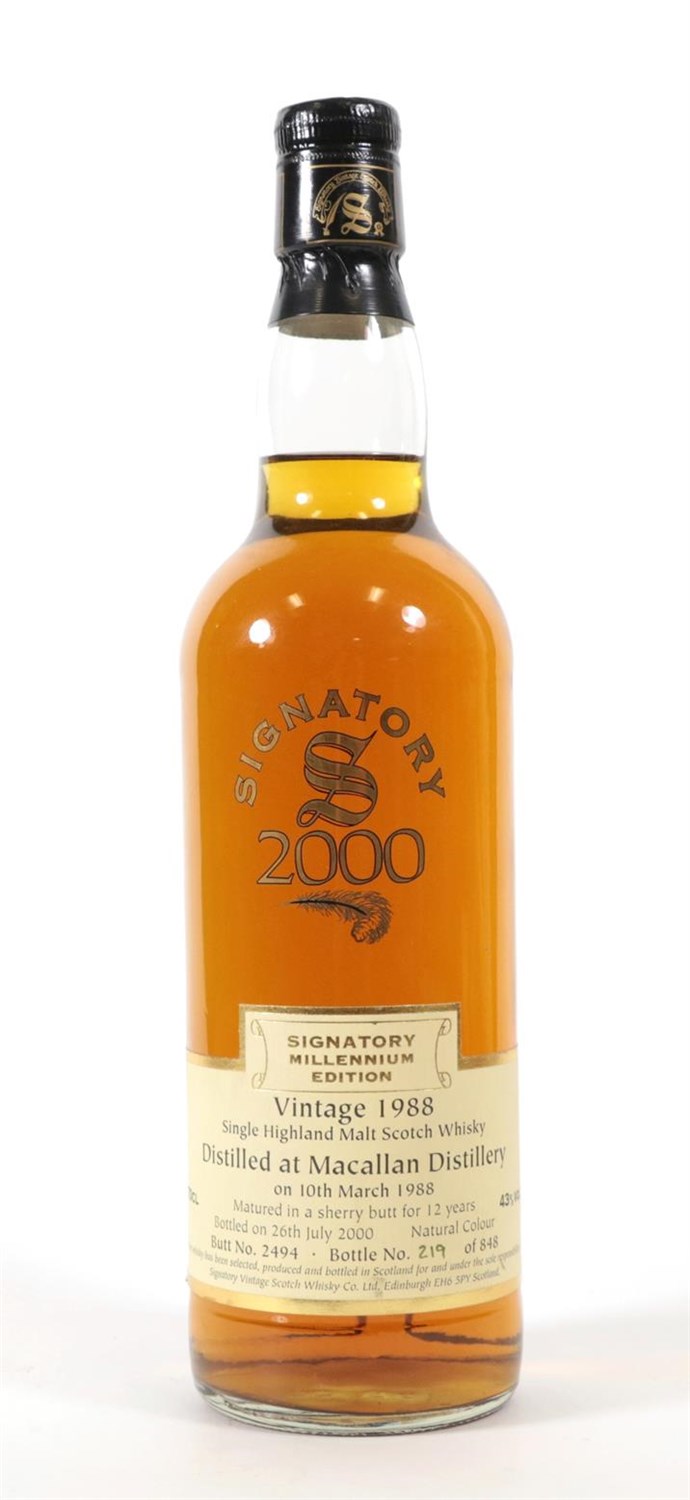 Lot 5113 - Signatory 2000: 12 Years Old 1988 Vintage Single Highland Malt Scotch Whisky, distilled at the...