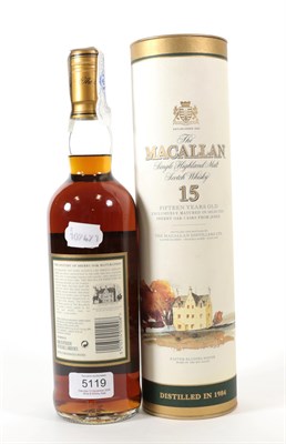 Lot 5119 - The Macallan Single Highland Malt Scotch Whisky 15 Years Old, distilled 1984, 43% vol 700ml, in...