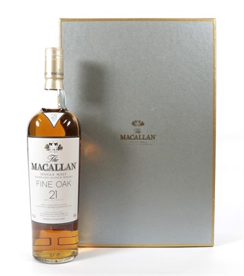 Lot 5129 - The Macallan Fine Oak 21 Years Old Single Malt Highland Scotch Whisky, 43% vol 700ml, in...