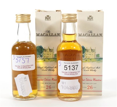 Lot 5137 - Macallan 26 Years Old Single Highland Malt Scotch Whisky, limited edition miniature, no.0841...