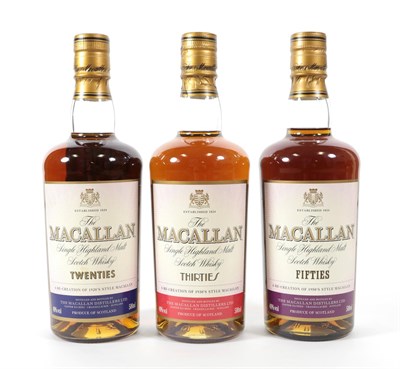 Lot 5186 - The Macallan Single Highland Malt Scotch Whisky Part 'Decades Collection' - Twenties, Thirties...