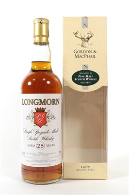 Lot 5213 - Longmorn 25 Years Old Single Speyside Malt Scotch Whisky, bottled by Gordon & Macphail, 40% vol...