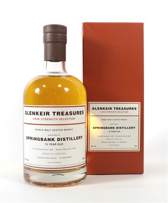Lot 5223 - Springbank 15 Years Old Single Malt Scotch Whisky, Glenkeir Treasures Cask Strength Selection,...