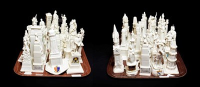 Lot 106 - Crested china to include statues, crosses and clock towers (approximately 71)