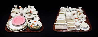 Lot 116 - Crested china to include bags, shoes, boots, hats and miscellaneous (approximately 78 pieces)