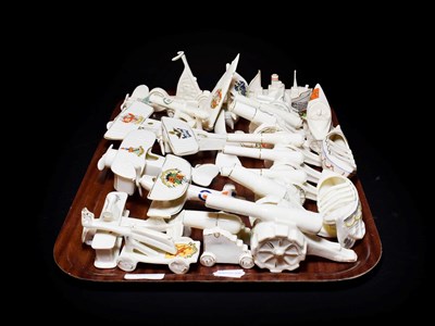 Lot 122 - Crested china to include First World War aeroplanes, cannons etc (approximately 25 pieces)