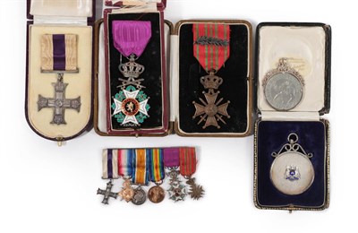 Lot 7 - A First World War Gallantry Group of Three Medals, comprising Military Cross, Order of Leopold...