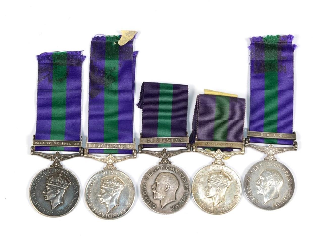 Lot 17 - A Collection of General Service Medals   GV Kurdistan to 7254660 Pte E Kassell RAMC GVI...