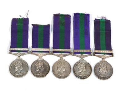 Lot 18 - A Collection of Elizabeth II General Service Medals EII Near East S/23193923 Pte L L Cooklin...