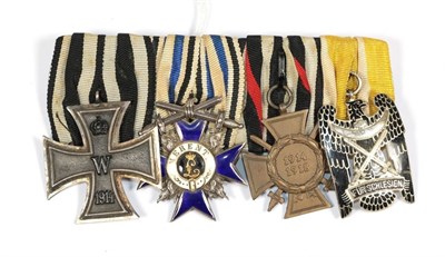 Lot 19 - A Great War German Medal Bar of the Bavarian State. 1914 Iron Cross 2nd Class; Bavarian...