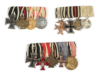 Lot 22 - Three Imperial German Medal Bars 1914 Iron Cross 2nd Class; Hindenburg Cross with Swords;...