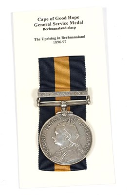 Lot 25 - Cape of Good Hope General Service Medal Clasp Bechuanaland to Driv. J. H. J. Hill, D. F. Arty....