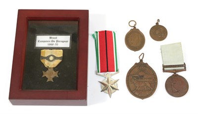 Lot 58 - Six Various World Medals: - South African Police Medal for Combating Terrorism H F Marais...