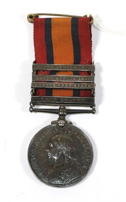 Lot 64 - A Queen's South Africa Medal, with four clasps CAPE COLONY, ORANGE FREE STATE, SOUTH AFRICA...