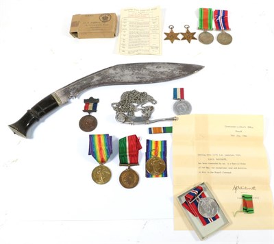 Lot 65 - Three Single First World War Medals, comprising two:- Victory Medals to 33413 PTE.W.D.MURRAY,...