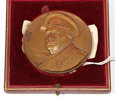 Lot 67 - A Bronze Medallion Commemorating Sir Winston Churchill's Role in the Liberation of France, by...