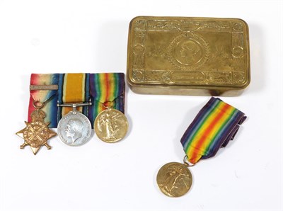 Lot 68 - A First World War ''Mons'' Trio, awarded to L-8613 PTE.C.SMITH. 1/E.SURR:R, comprising 1914...