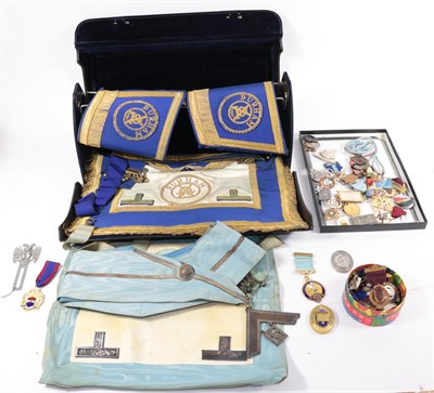 Lot 86 - A Collection of Thirteen Silver Gilt and Enamel Masonic Jewels and Badges, including RMIG, RMIB and