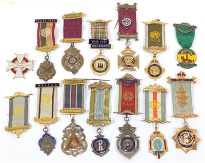 Lot 90 - A Set of Thirteen Royal Antediluvian Order of Buffaloes Breast Jewels, awarded to Brother Fred...