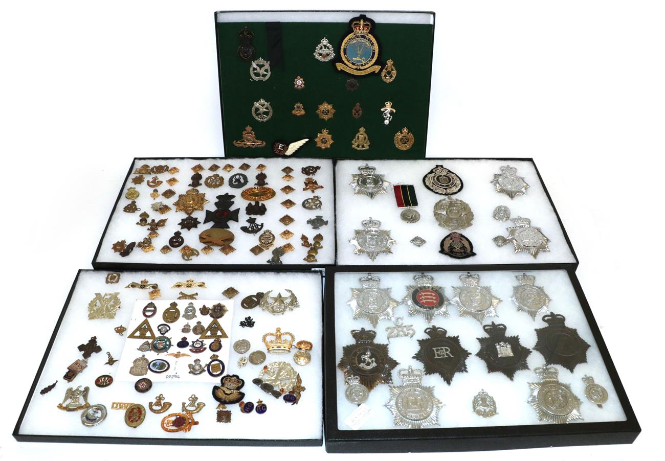 Lot 93 - A Quantity of British Military Badges, including cap, collar and lapel badges, rank pips, On...