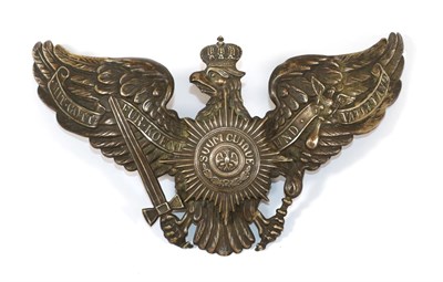 Lot 100 - A Prussian Guard Uhlan Regimental Lance Cap Plate, of two parts in stamped brass