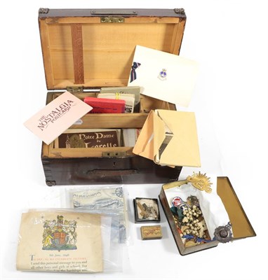 Lot 103 - A Small Quantity of Militaria, including a sailor's pine ditty box labelled to J.WAINMAN,...