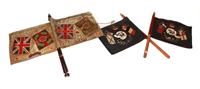 Lot 128 - Two Early 20th Century Embroidered Banners, to The Durham Light Infantry and The South Wales...
