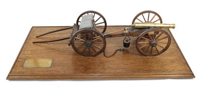 Lot 139 - A 1/10 Scale Model of a British Royal Artillery Waterloo Period 9lb Field Gun, the brass barrel...