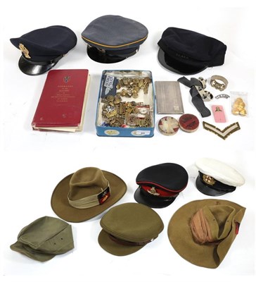 Lot 144 - A Quantity of Militaria, including cap badges, shoulder titles, cloth insignia, buttons, a book...