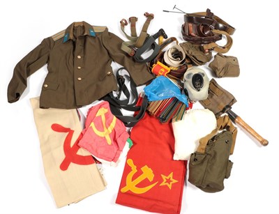 Lot 152 - A Comprehensive Collection of USSR Militaria, including an Afghan war period army soldier's webbing