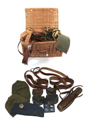 Lot 153 - A Quantity of Militaria, including two First World War British Sam Brownes, one dated 1915, a First
