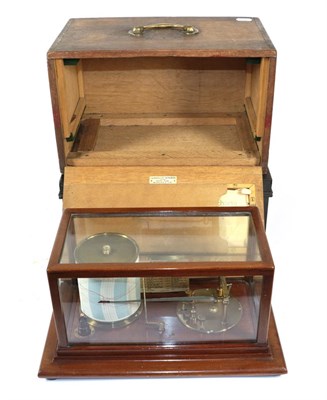 Lot 171 - A Second World War RAF Mahogany Barograph by Woolley Sons & Co., Manchester, with four glass...