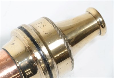 Lot 172 - An Early 20th Century Brass and Copper Fire Hose Nozzle by John Morris & Sons Ltd., Fire Engineers