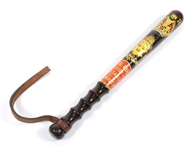 Lot 177 - A George V Accession Commemorative Tynemouth Police Truncheon, of dark stained mahogany, with gold