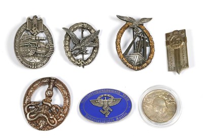 Lot 203 - Seven Copy Third Reich Medals, including an Anti-Partisan Badge and Panzer Assault badge