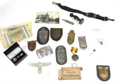 Lot 205 - A Collection of Copy German Badges and Miscellaneous Items, including various arm campaign shields