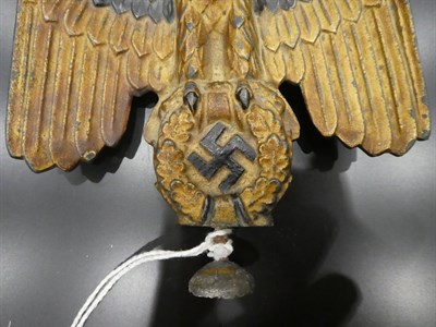 Lot 208 - A German Third Reich Cold Painted Metal Army Eagle Car Mascot, well cast and detailed with...