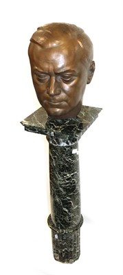 Lot 212 - After Ferdinand Liebermann (1893-1946), Bronze Portrait Head of Alfred Rosenberg, signed...