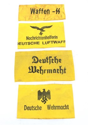 Lot 219 - A German Third Reich in the Services of the Armed Forces Armband, in yellow cotton printed in black