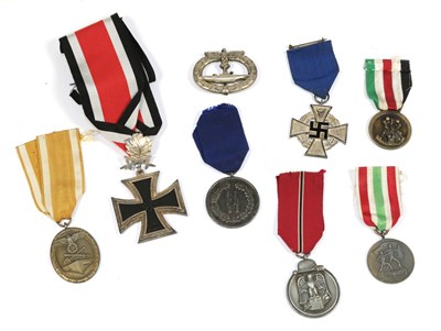 Lot 225 - A Collection of German Third Reich Medals Reproduction of The Knights Cross of the Iron Cross...