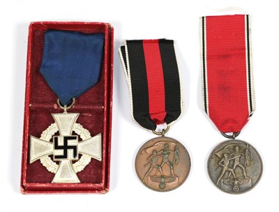 Lot 226 - Three German Third Reich Medals  25 Year Faithful Service Cross; Czechoslovakia Anschluss Medal...