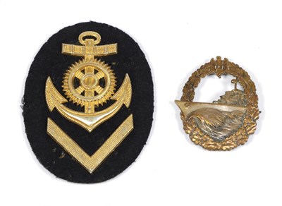Lot 227 - Two German Third Reich Kriegsmarine Badges. A Destroyer Badge, maker - Schwerin Berlin 68., and...