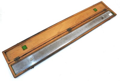 Lot 231 - A German Third Reich Steel 800mm Scale Ruler, with two positioning knobs, one end with...