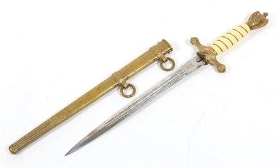 Lot 246 - A German Third Reich Naval Dirk by Carl Eickhorn, each side of the 25cm double edge double fullered