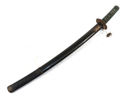 Lot 260 - A Japanese Shinto Wakizashi, 53.5cm steel blade with slightly undulating hamon, one side of the...
