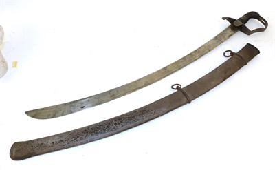 Lot 267 - A Georgian 1796 Pattern Light Cavalry Trooper's Sword, with  81cm single edge curved and broad...